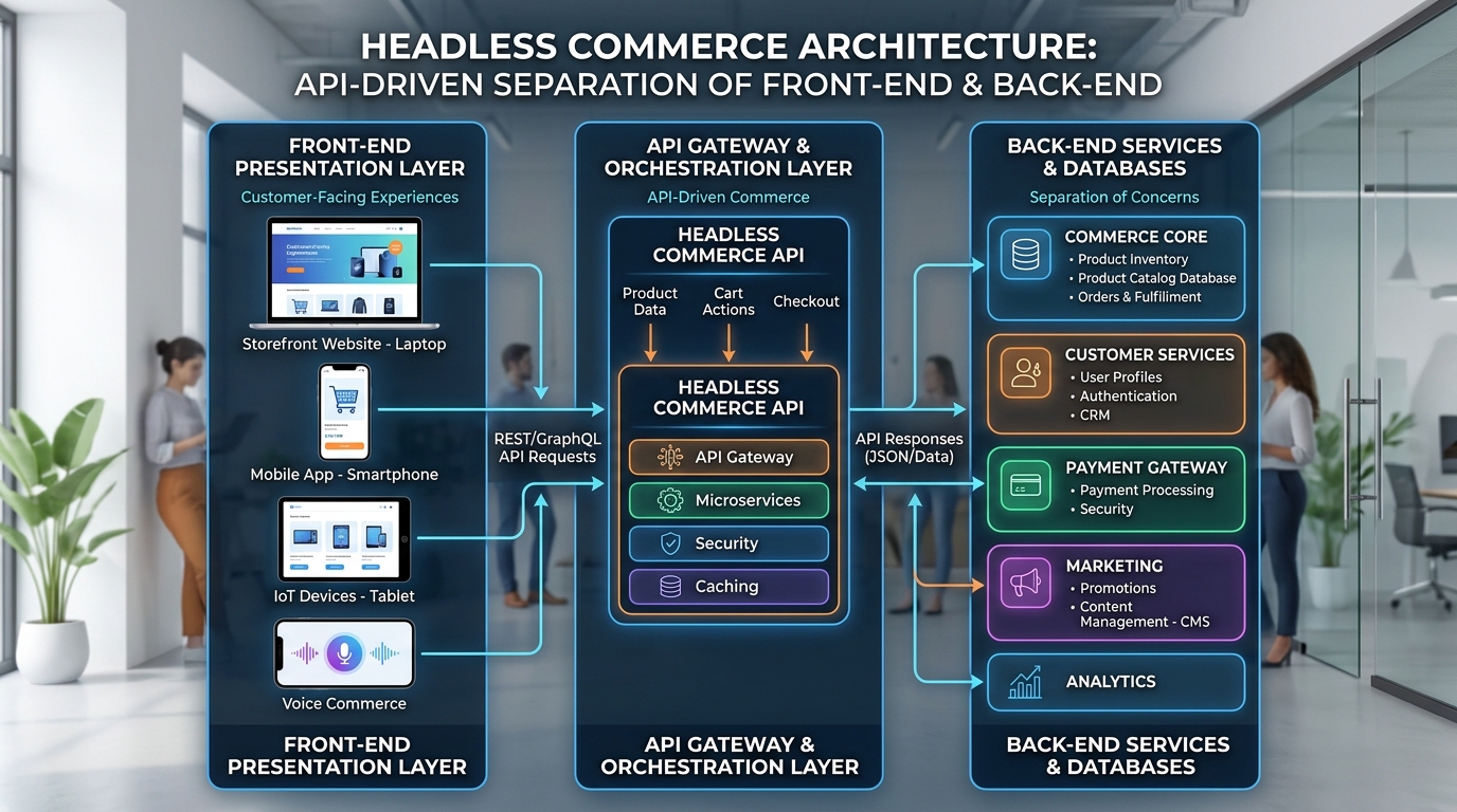 ecommerce web development trends 2026 headless architecture