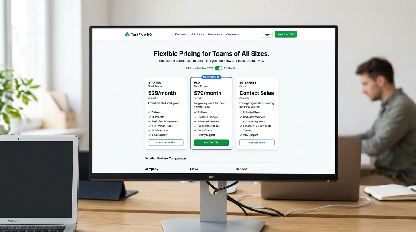 b2b saas web design 2026 pricing page